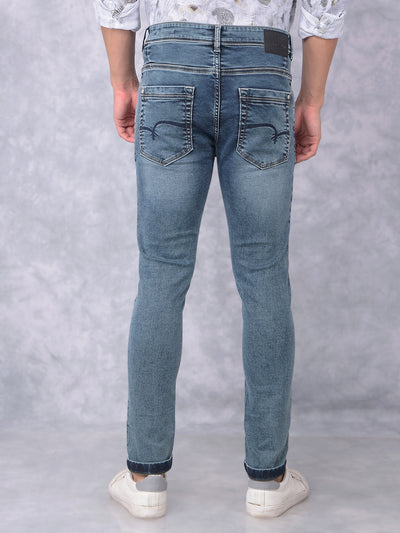 Blue Skinny Jeans-Men Jeans-Crimsoune Club