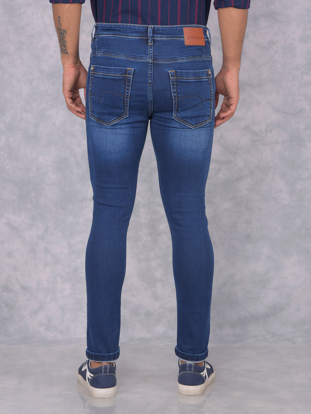 Blue Skinny Jeans-Men Jeans-Crimsoune Club