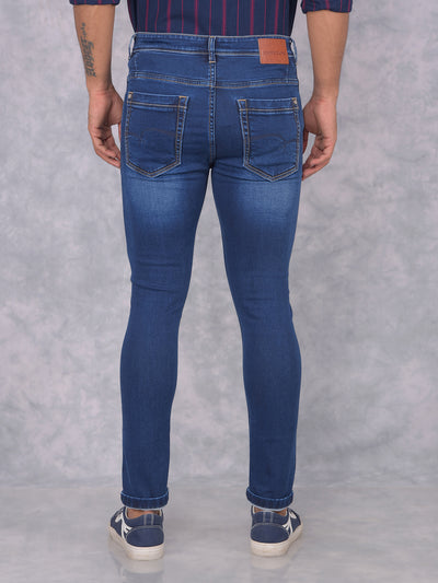 Blue Skinny Jeans-Men Jeans-Crimsoune Club