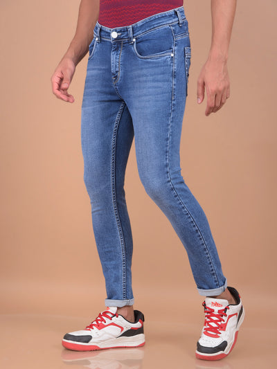 Blue Skinny Jeans-Men Jeans-Crimsoune Club