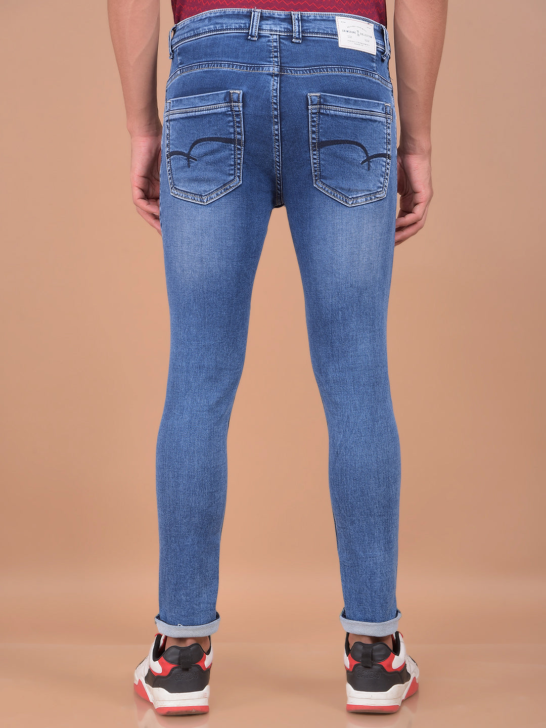 Blue Skinny Jeans-Men Jeans-Crimsoune Club