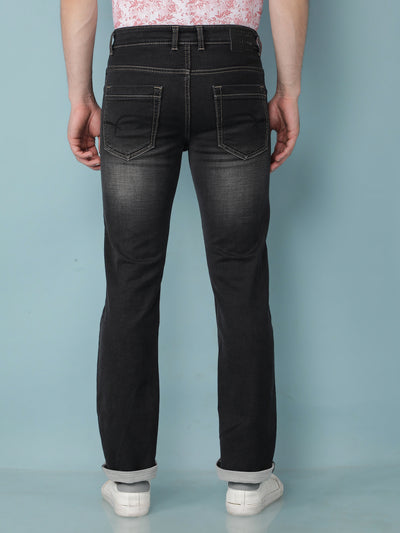 Black Straight Jeans-Men Jeans-Crimsoune Club