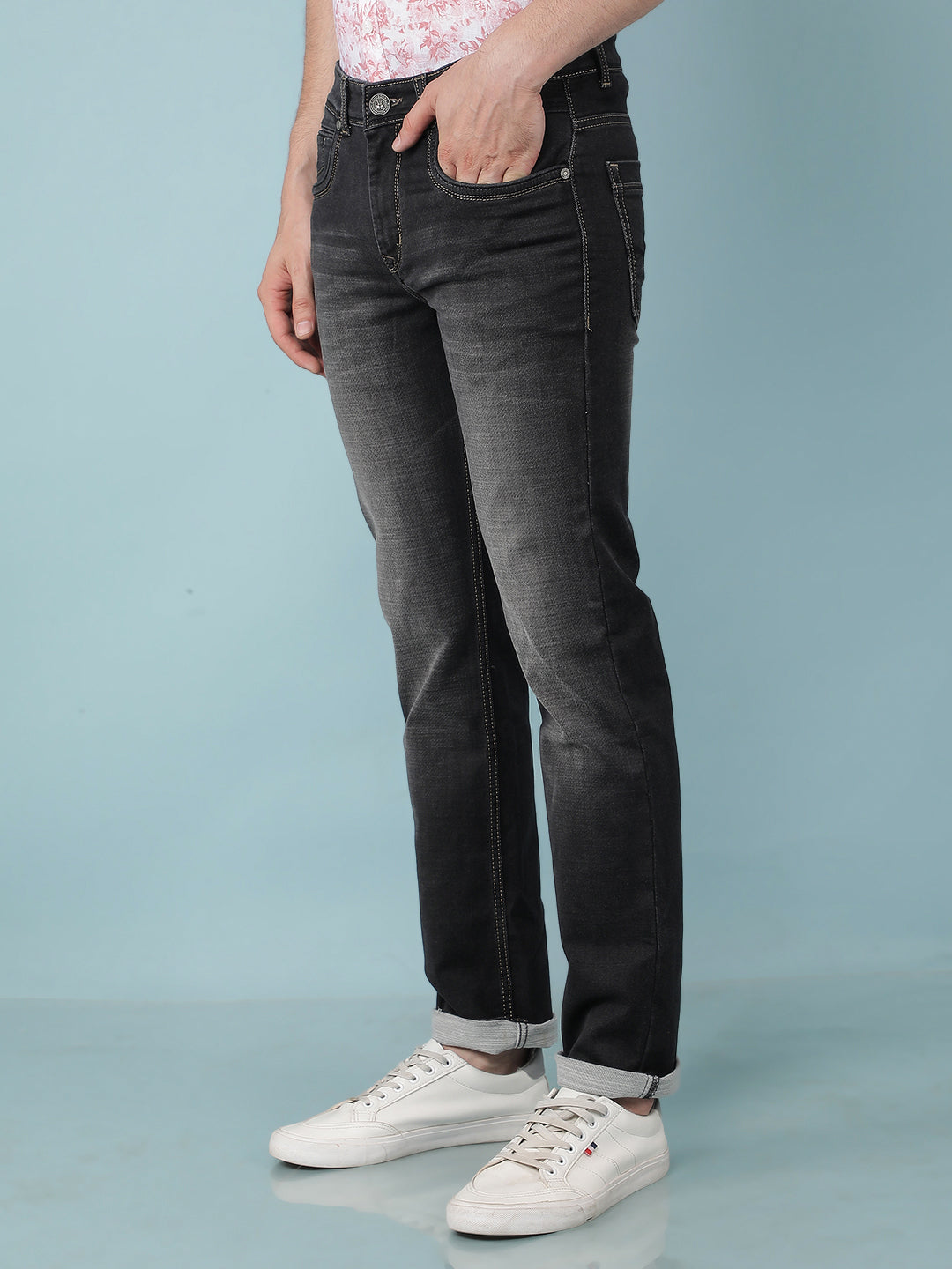 Black Straight Jeans-Men Jeans-Crimsoune Club