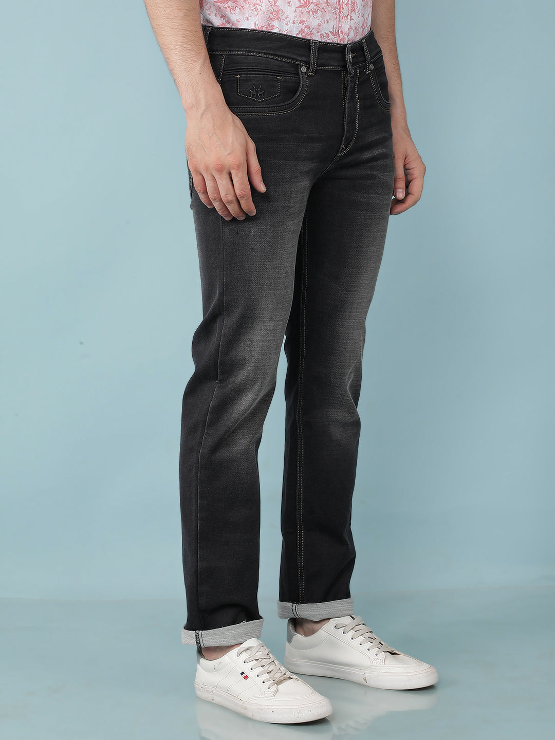 Black Straight Jeans-Men Jeans-Crimsoune Club