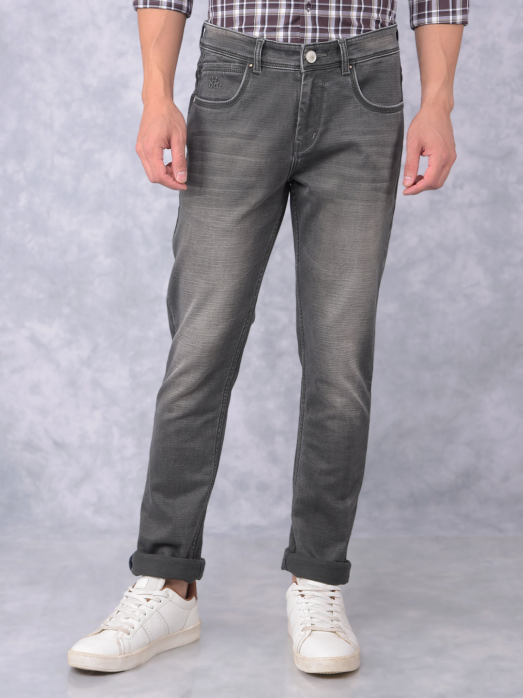 Grey Jeans-Men Jeans-Crimsoune Club