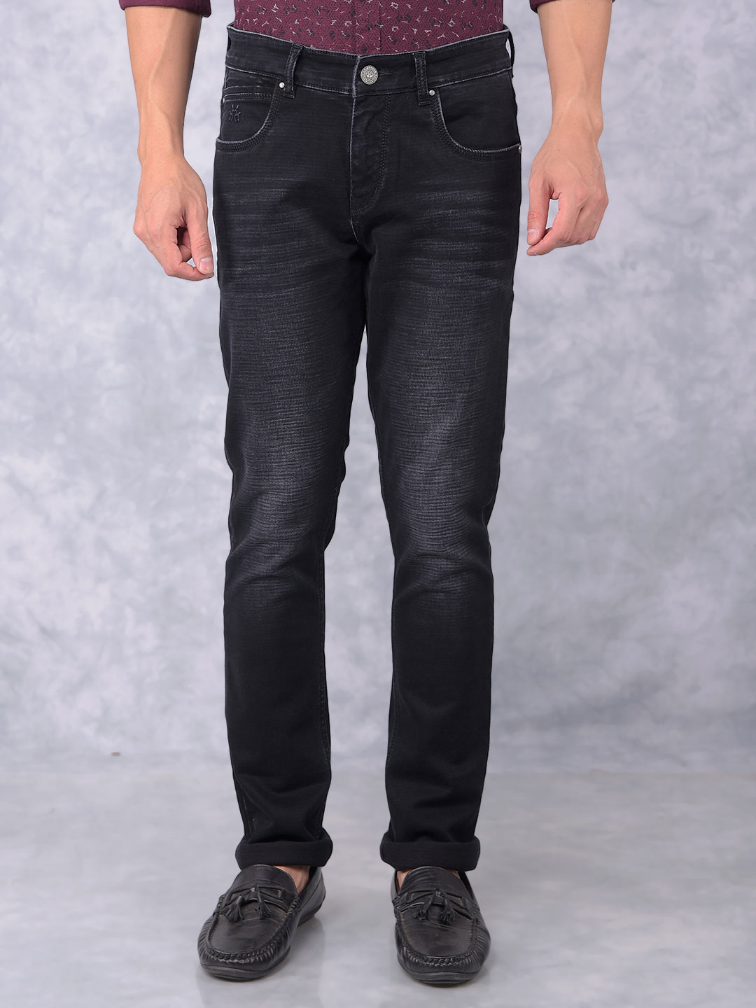 Black Jeans-Men Jeans-Crimsoune Club