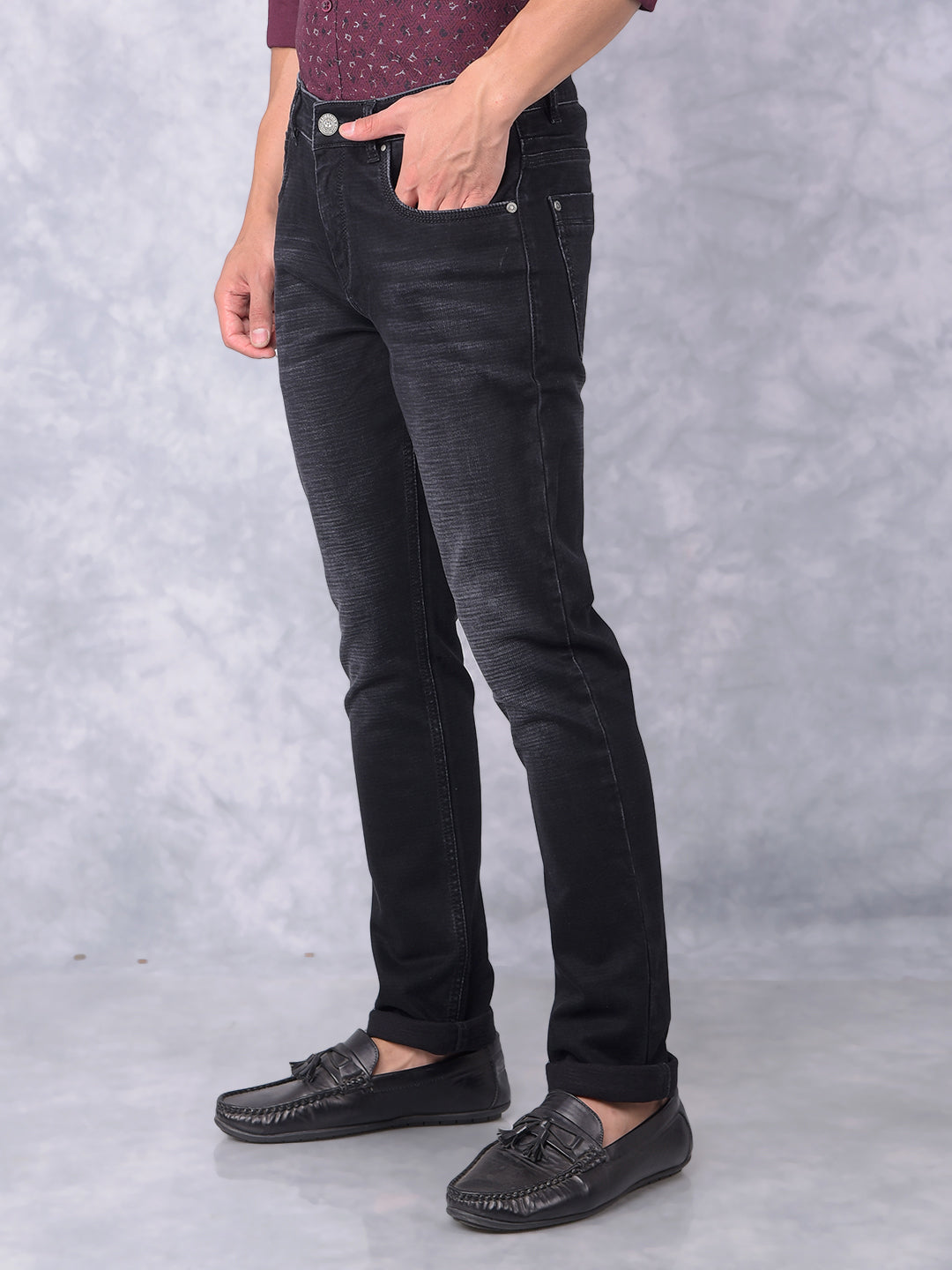 Black Jeans-Men Jeans-Crimsoune Club