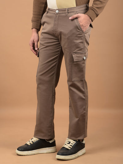 Khaki Cargo Jeans-Men Jeans-Crimsoune Club