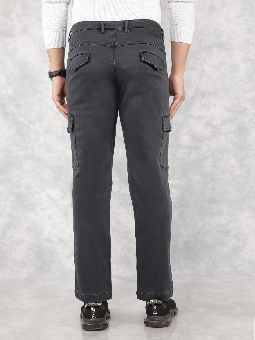 Grey Cargo Jeans-Men Jeans-Crimsoune Club