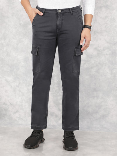 Grey Cargo Jeans-Men Jeans-Crimsoune Club