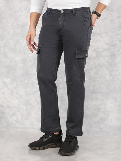 Grey Cargo Jeans-Men Jeans-Crimsoune Club