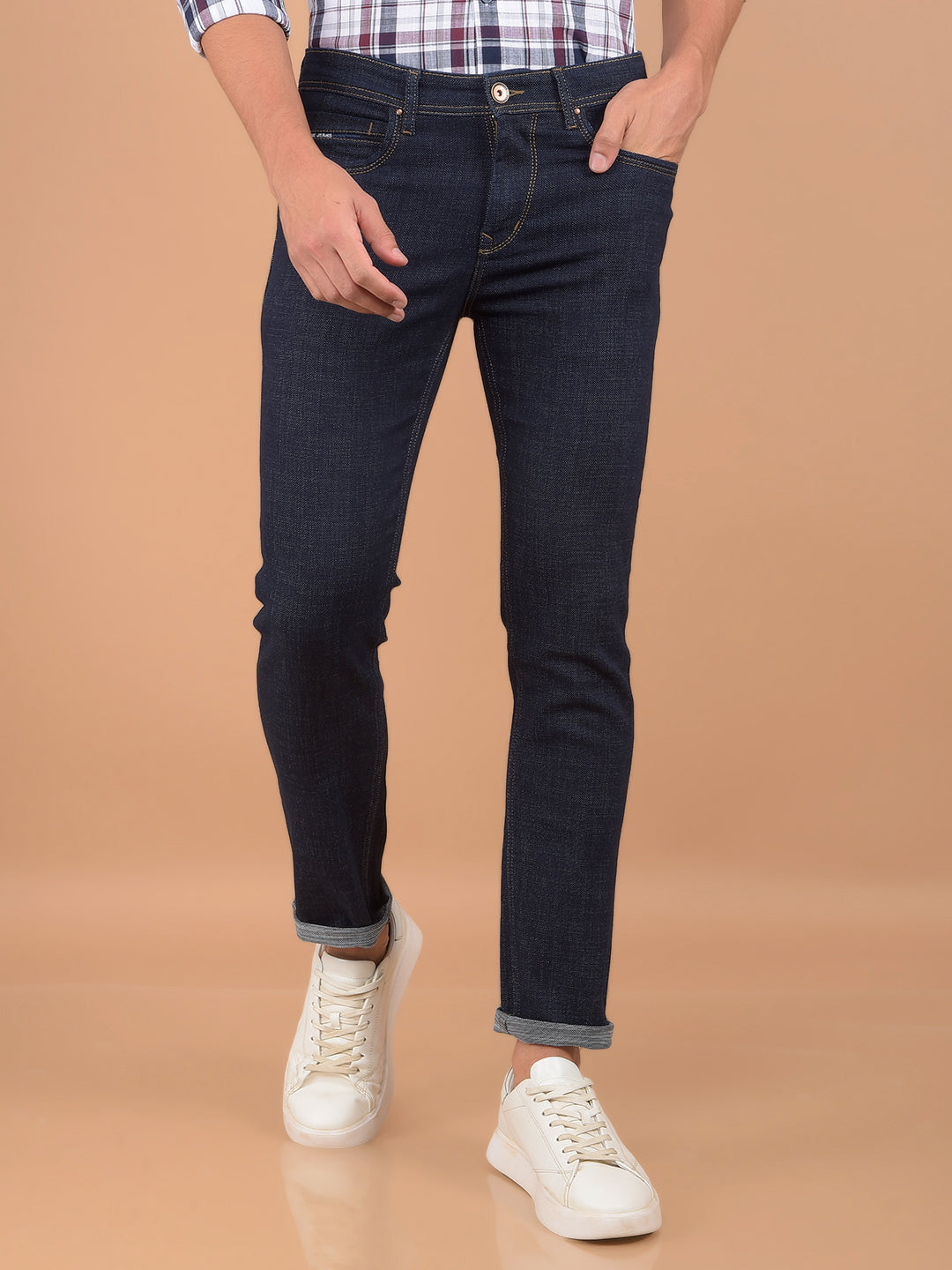 Navy Blue Jeans-Men Jeans-Crimsoune Club