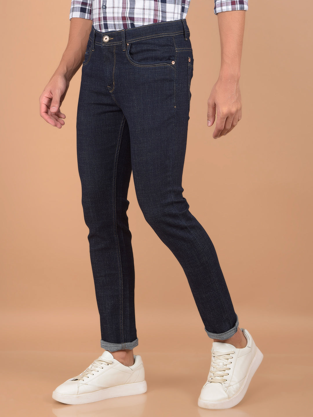 Navy Blue Jeans-Men Jeans-Crimsoune Club