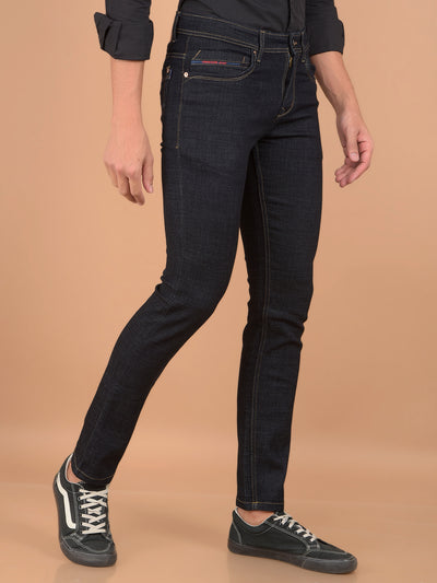 Navy Blue Jeans-Men Jeans-Crimsoune Club