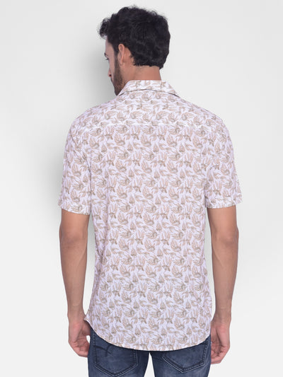 White Floral Shirt-Mens Shirts-Crimsoune Club