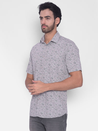 Grey Floral Shirt-Mens Shirts-Crimsoune Club