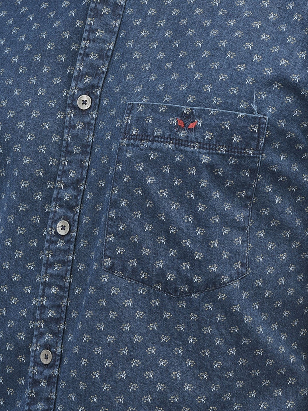 Navy Blue Printed Shirt-Men Shirts-Crimsoune Club