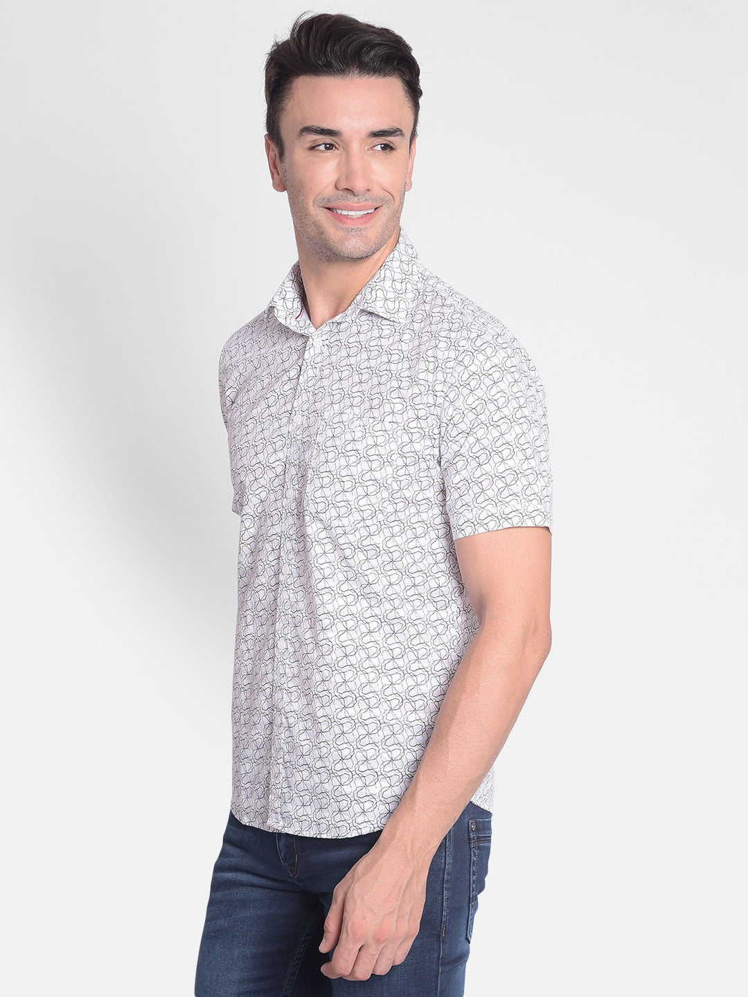 White Printed Shirt-Men shirts-Crimsoune Club