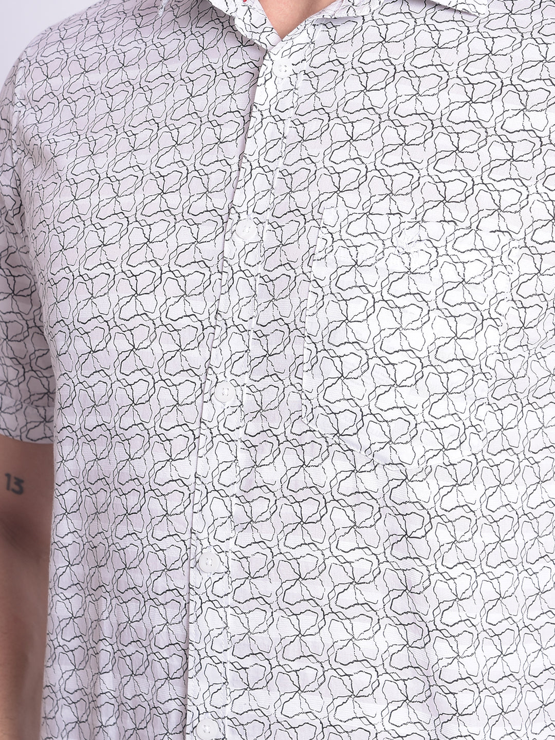 White Printed Shirt-Men shirts-Crimsoune Club