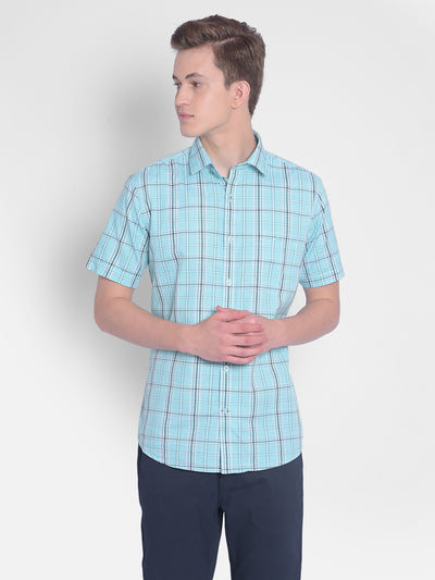 Blue Checked Shirt-Men Shirts-Crimsoune Club