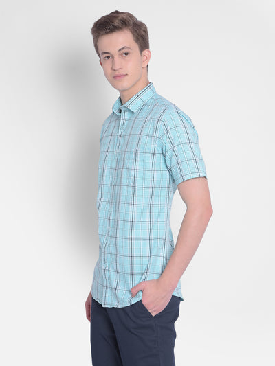 Blue Checked Shirt-Men Shirts-Crimsoune Club