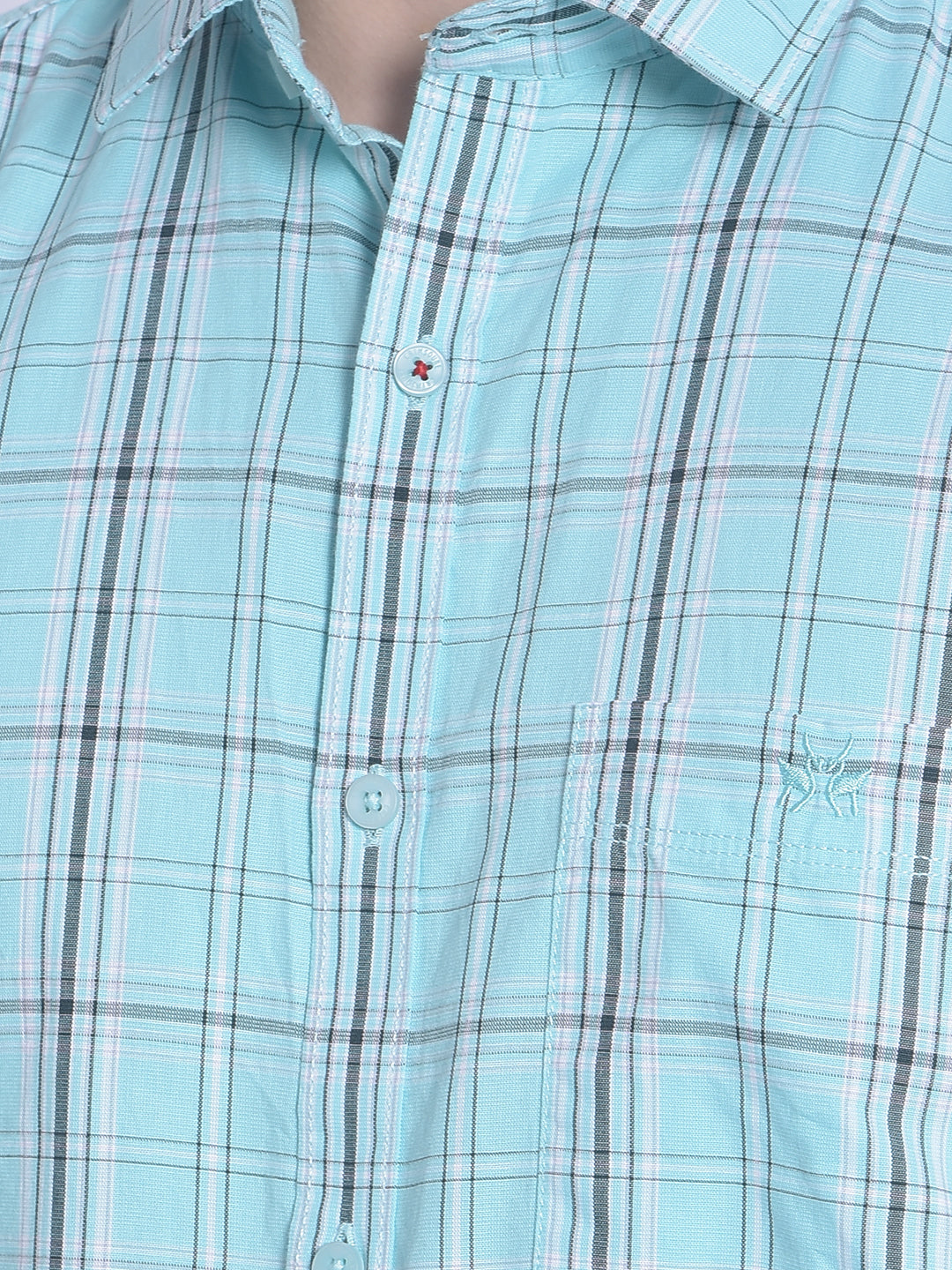 Blue Checked Shirt-Men Shirts-Crimsoune Club