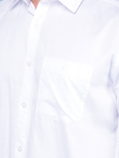 White 100% Cotton Shirt-Men Shirts-Crimsoune Club