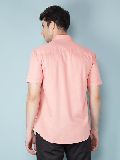 Peach 100% Cotton Shirt-Men Shirts-Crimsoune Club