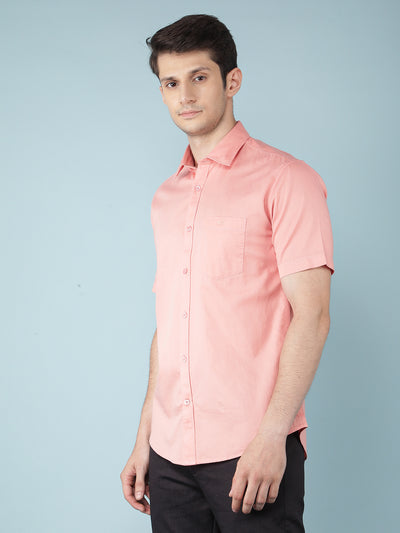 Peach 100% Cotton Shirt-Men Shirts-Crimsoune Club