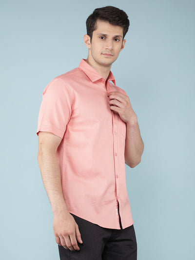 Peach 100% Cotton Shirt-Men Shirts-Crimsoune Club