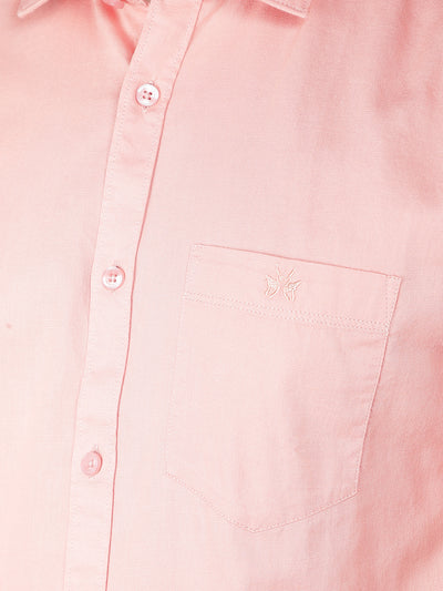 Peach 100% Cotton Shirt-Men Shirts-Crimsoune Club