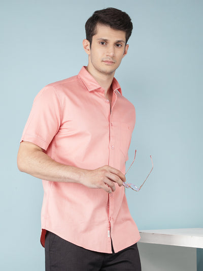 Peach 100% Cotton Shirt-Men Shirts-Crimsoune Club