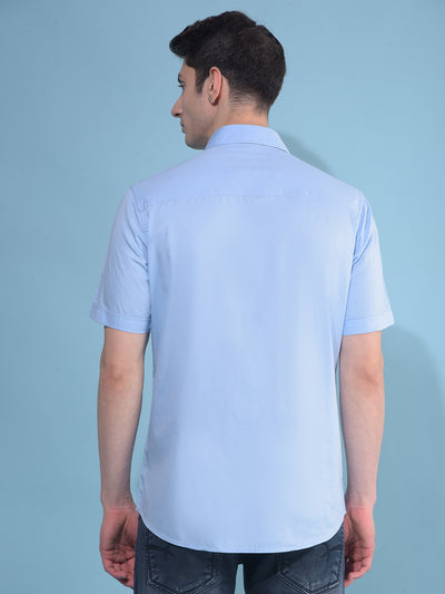 Blue 100% Cotton Shirt-Men Shirts-Crimsoune Club