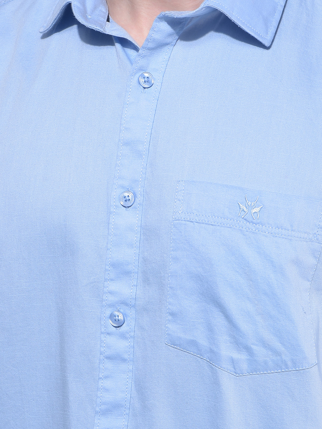 Blue 100% Cotton Shirt-Men Shirts-Crimsoune Club