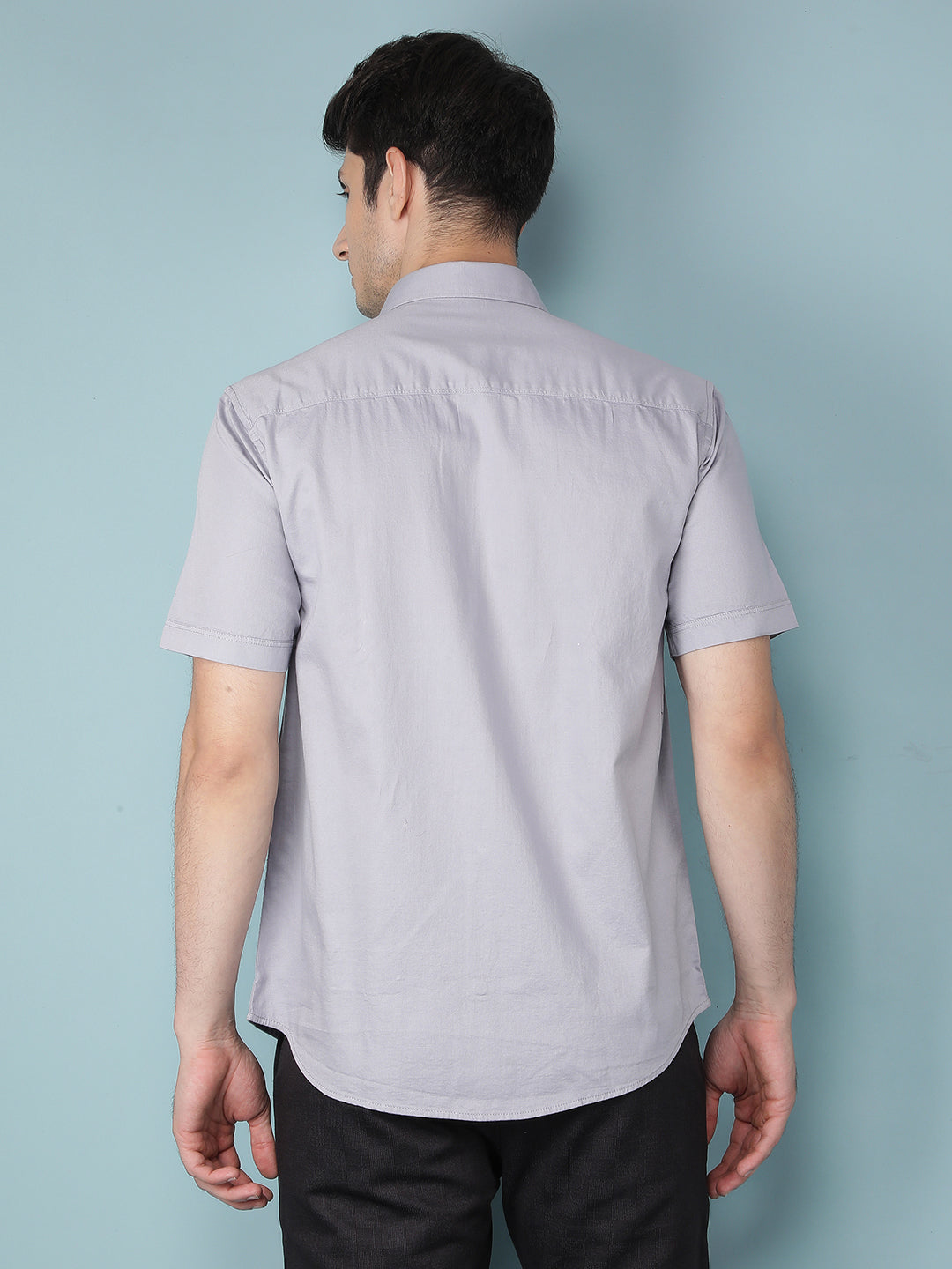 Grey 100% Cotton Shirt-Men Shirts-Crimsoune Club