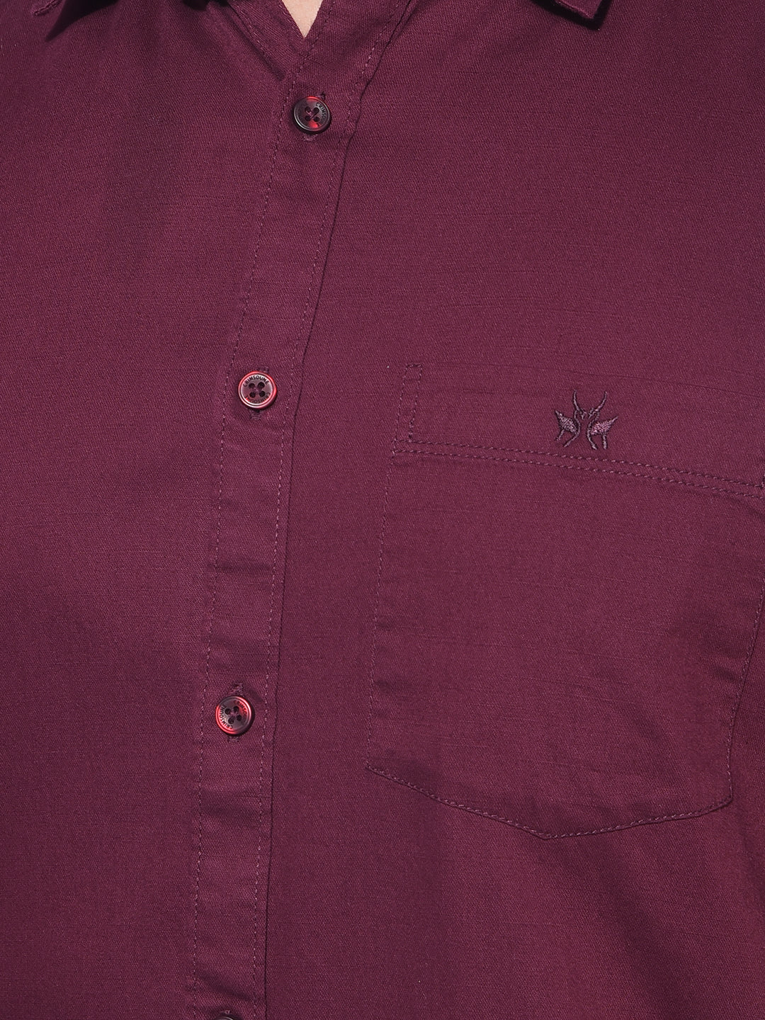 Maroon 100% Cotton Shirt-Men Shirts-Crimsoune Club