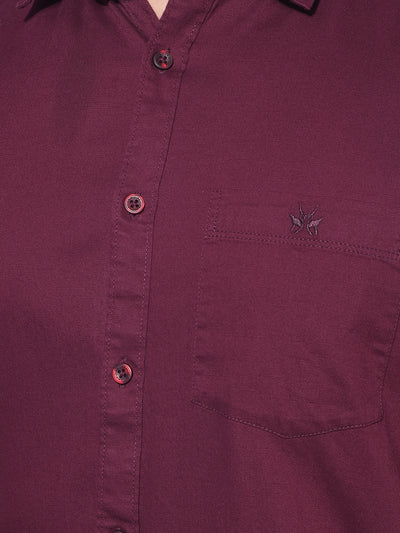 Maroon 100% Cotton Shirt-Men Shirts-Crimsoune Club