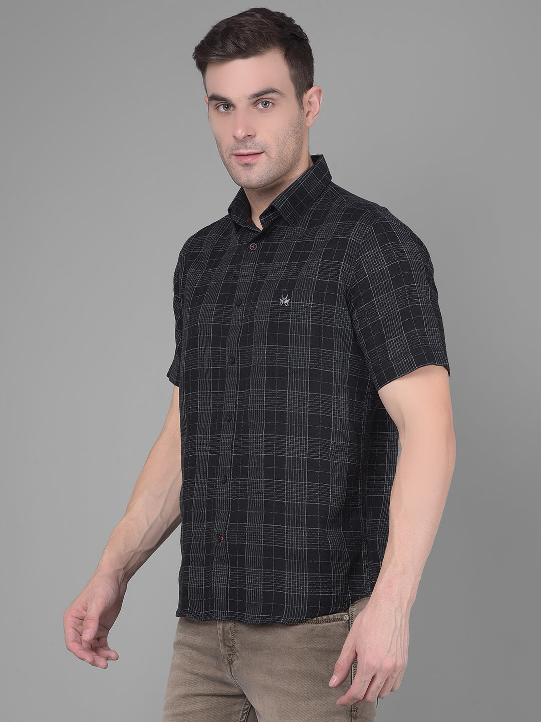 Black Checks Shirt-Men Shirts-Crimsoune Club