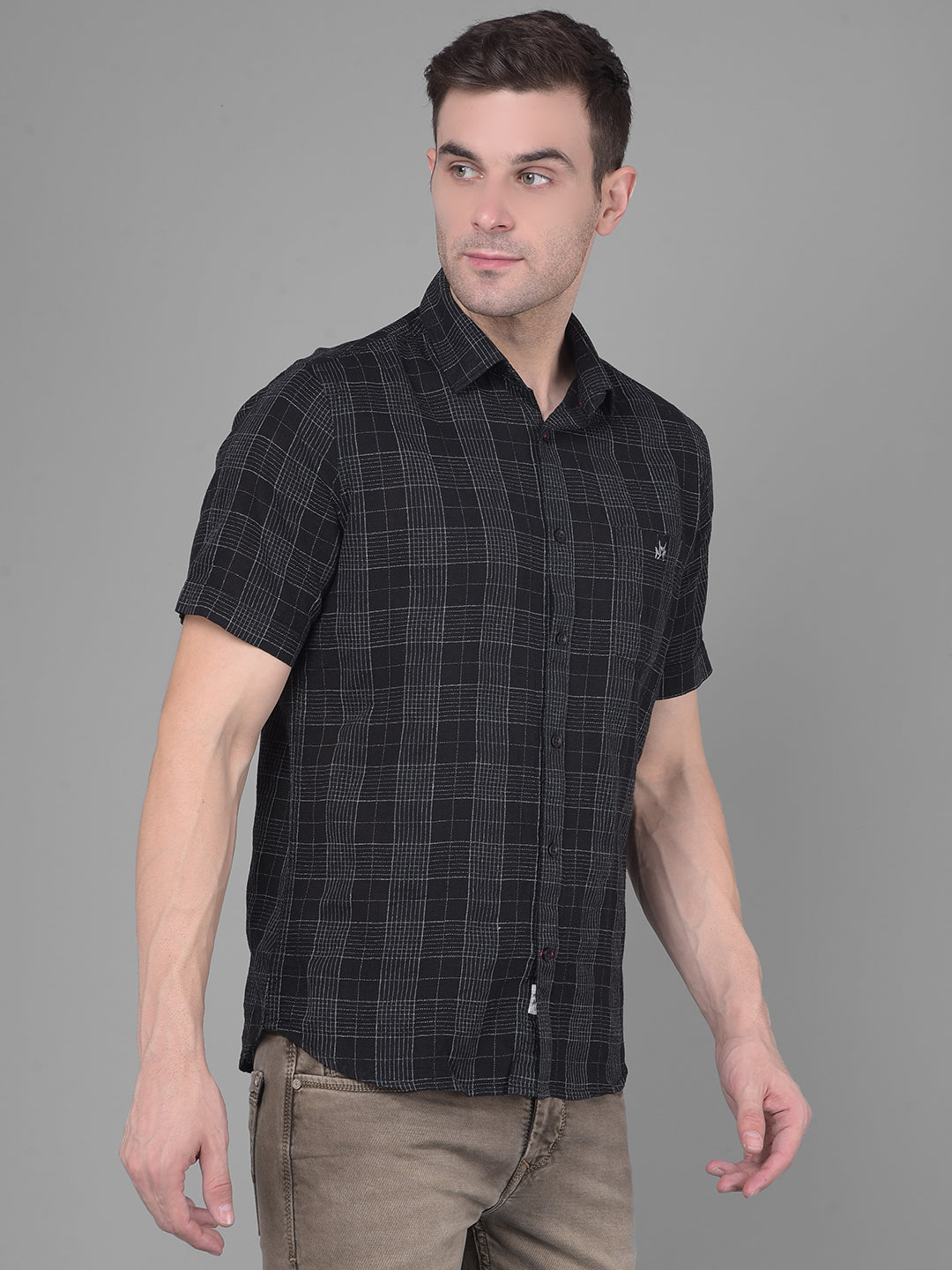 Black Checks Shirt-Men Shirts-Crimsoune Club