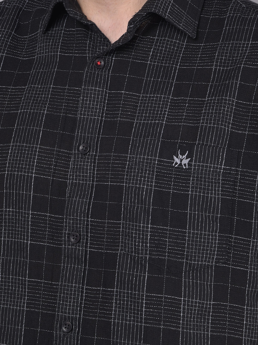 Black Checks Shirt-Men Shirts-Crimsoune Club