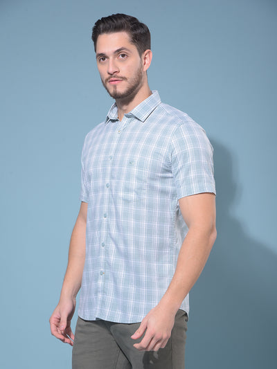 Green Tartan Check 100% Cotton Shirt-Men Shirts-Crimsoune Club