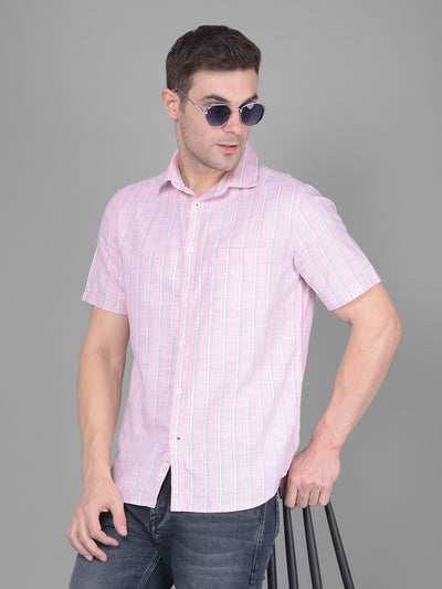 Pink Stripes Shirt-Men Shirts-Crimsoune Club