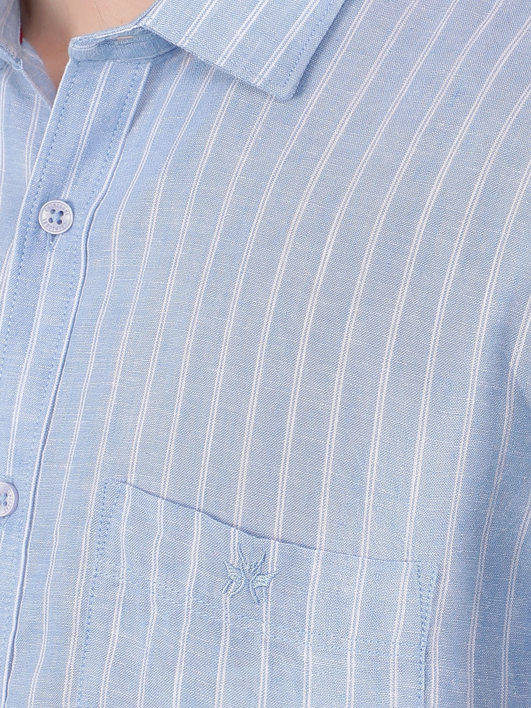 Blue Verticle Striped Shirt-Men Shirts-Crimsoune Club