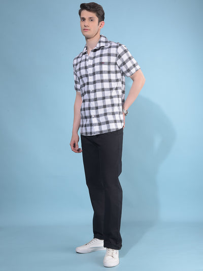 Black Tartan Check Cotton Shirt-Men Shirts-Crimsoune Club