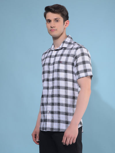 Black Tartan Check Cotton Shirt-Men Shirts-Crimsoune Club