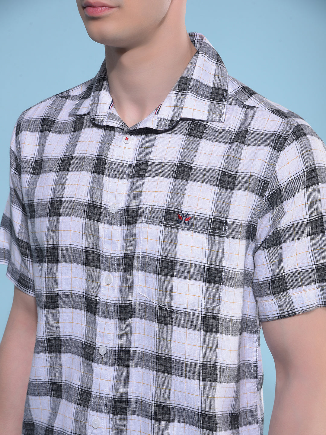 Black Tartan Check Cotton Shirt-Men Shirts-Crimsoune Club