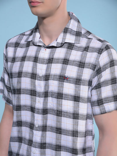 Black Tartan Check Cotton Shirt-Men Shirts-Crimsoune Club