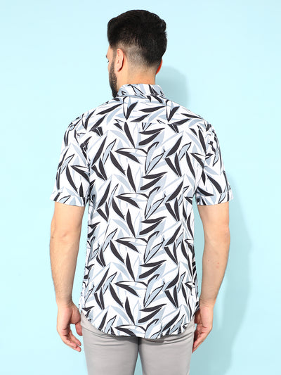 Grey Printed Shirt-Men Shirts-Crimsoune Club