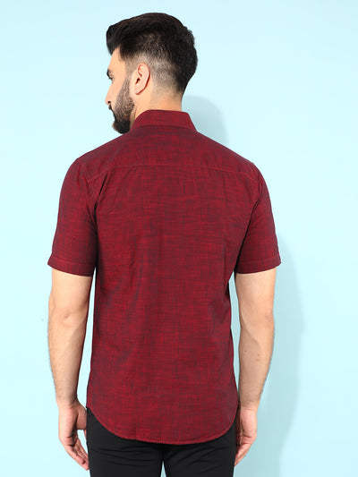 Wine 100% Cotton Shirt-Men Shirts-Crimsoune Club