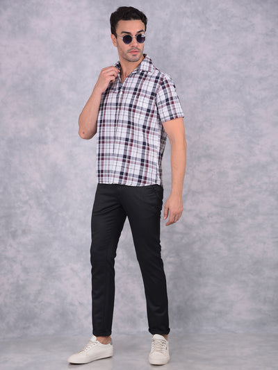 Wine Checked 100% Cotton Shirt-Men Shirts-Crimsoune Club